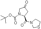 结构式 CAS# 401564-36-1, (2S)-4-氧代-2-(3-噻唑烷基羰基)-1-吡咯烷羧酸叔丁酯