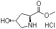 结构式 CAS# 40216-83-9, 反式-4-羟基-L-脯氨酸甲酯盐酸盐