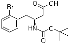 结构式 CAS# 403661-78-9, N-叔丁氧羰基-(S)-3-氨基-4-(2-溴苯基)丁酸