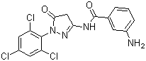 结构式 CAS# 40567-18-8, 1-(2,4,6-三氯苯基)-3-(间氨基苯甲酰胺基)-5-吡唑酮
