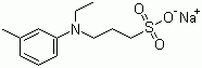 structure of CAS# 40567-80-4, Sodium 3-(N-ethyl-3-methylanilino)propanesulfonate;3-(N-Ethyl-3-methylanilino)propanesulfonic acid sodium salt; TOPS