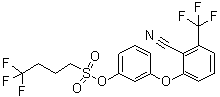 structure of CAS# 406205-74-1, BAY 59-3074;4,4,4-Trifluoro-1-butanesulfonic acid 3-[2-cyano-3-(trifluoromethyl)phenoxy]phenyl ester