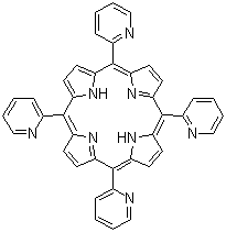structure of CAS# 40904-90-3, 5,10,15,20-Tetra-2-pyridylporphine;5,10,15,20-Tetrakis(2-pyridyl)porphyrin; meso-Tetra-2-pyridylporphine; meso-Tetrakis(2-pyridyl)porphyrin; meso-Tetrakis(o-pyridyl)porphine