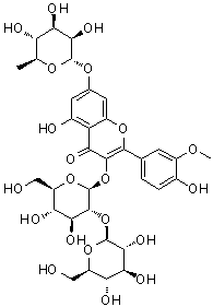 结构式 CAS# 41328-75-0, 异鼠李亭-3-O-槐糖苷-7-O-鼠李糖苷