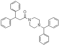 structure of CAS# 41332-24-5, 1-(Diphenylmethyl)-4-(1-oxo-3,3-diphenylpropyl)piperazine;39-1B4; NP 118809