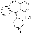 structure of CAS# 41354-29-4, Cyproheptadine hydrochloride ;4-(5H-Dibenzo[a,d]cyclohepten-5-ylidene)-1-methylpiperidine