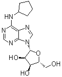 structure of CAS# 41552-82-3, N6-Cyclopentyladenosine;(2R,3R,4S,5R)-2-[6-(Cyclopentylamino)-9H-purin-9-yl]-5-(hydroxymethyl)tetrahydrofuran-3,4-diol; CPA; N-Cyclopentyladenosine