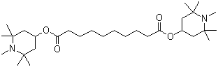 structure of CAS# 41556-26-7, Ultraviolet Absorber UV 292;HALS HS-508 (292); Bis(1,2,2,6,6-pentamethyl-4-piperidyl) sebacate; Decanedioic acid bis(1,2,2,6,6-pentamethyl-4-piperidinyl) ester