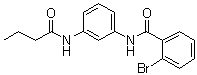 structure of CAS# 423735-93-7, 2-Bromo-N-[3-[(1-oxobutyl)amino]phenyl]benzamide
