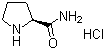 structure of CAS# 42429-27-6, L-Prolinamide hydrochloride;(S)-Pyrrolidine-2-carboxamide hydrochloride