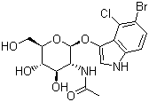 structure of CAS# 4264-82-8, 5-Bromo-4-chloro-3-indolyl-N-acetyl-beta-D-glucosaminide;X-Glucosaminide
