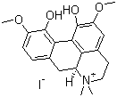 structure of CAS# 4277-43-4, Magnoflorine iodide;(+)-Magnoflorine iodide; Corytuberine methiodide; Escholine iodide; NSC 150447; Thalictrine iodide; (6aS)-5,6,6a,7-Tetrahydro-1,11-dihydroxy-2,10-dimethoxy-6,6-dimethyl-,4H-dibenzo[de,g]quinolinium iodide