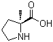 结构式 CAS# 42856-71-3, (S)-2-甲基脯氨酸; (S)-2-甲基吡咯烷-2-甲酸