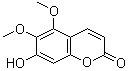 结构式 CAS# 43053-62-9, 7-羟基-5,6-二甲氧基-2H-1-苯并吡喃-2-酮
