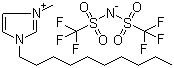 structure of CAS# 433337-23-6, 1-Decyl-3-methylimidazolium bis(trifluoromethylsulfonyl)amide;3-Decyl-1-methyl-1H-imidazolium salt with 1,1,1-trifluoro-N-[(trifluoromethyl)sulfonyl]methanesulfonamide; 1-Decyl-3-methylimidazolium bis(trifluoromethylsulfonyl)imide; 1-Decyl-3-methylimidazolium bis(triflyl)imide