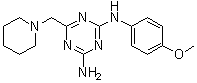 结构式 CAS# 433694-46-3, N-(4-甲氧基苯基)-6-(1-哌啶基甲基)-1,3,5-三嗪-2,4-二胺