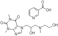 Xanthinol nicotinate molecular structure (CAS 437-74-1)