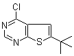 structure of CAS# 439692-55-4, 6-(tert-Butyl)-4-chlorothieno[2,3-d]pyrimidine;4-Chloro-6-(1,1-dimethylethyl)-thieno[2,3-d]pyrimidine