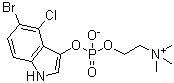 structure of CAS# 439809-43-5, 2-[[[(5-Bromo-4-chloro-1H-indol-3-yl)oxy]hydroxyphosphinyl]oxy]-N,N,N-trimethylethanaminium inner salt;5-Bromo-4-chloro-3-indoxyl choline phosphate