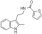 结构式 CAS# 442632-72-6, N-[2-(2-甲基-1H-吲哚-3-基)乙基]-2-噻吩甲酰胺