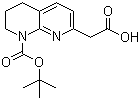 结构式 CAS# 445492-19-3, 1-N-叔丁氧羰基-3,4-二氢-1,8-萘啶-7(2H)-乙酸