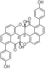 structure of CAS# 448949-11-9, (6aR,13aR,14dR,14eR)-rel-6a,13a,14d,14e-Tetrahydro-6a,13a-dihydroxy-1,8-bis(4-hydroxyphenyl)naphtho[8,1,2-hij]naphtho[8',1',2':7,8,1][2]benzopyrano[5,4,3-cde][2]benzopyran-7,14-dione