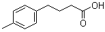 structure of CAS# 4521-22-6, 4-(4-Methylphenyl)butanoic acid;4-(4-Methylphenyl)butyric acid; 4-p-Tolylbutyric acid; NSC 57013