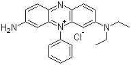 structure of CAS# 4569-86-2, Methylene Violet 3RAX;C.I. 50205; 3-Amino-7-(diethylamino)-5-phenylphenazinium chloride