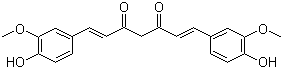 structure of CAS# 458-37-7, Curcumin;1,7-Bis(4-hydroxy-3-methoxyphenyl)-1,6-heptadiene-3,5-dione; C.I. 75300; C.I. Natural Yellow 3; Diferuloylmethane