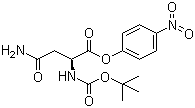 结构式 CAS# 4587-33-1, Boc-L-天冬酰胺 4-硝基苯酯; N-叔丁氧羰基-L-天冬酰胺 4-硝基苯酯