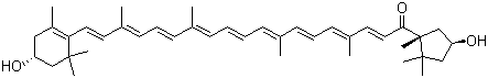 structure of CAS# 465-42-9, Capsanthin;all-trans-Capsanthin; (all-E)-19-(4-Hydroxy-2,6,6-trimethyl-1-cyclohexen-1-yl)-1-(4-hydroxy-1,2,2-trimethylcyclopentyl)-4,8,13,17-tetramethyl-2,4,6,8,10,12,14,16,18-nonadecanonaen-1-one