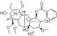 结构式 CAS# 466-24-0, 苯甲酰乌头原碱
