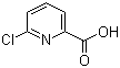 结构式 CAS# 4684-94-0, 6-氯吡啶-2-羧酸; 2-氯吡啶-6-羧酸