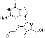 structure of CAS# 473278-54-5, 2'-O-(2-Methoxyethyl)guanosine;2-amino-9-[(2R,3R,4R,5R)-4-hydroxy-5-(hydroxymethyl)-3-(2-methoxyethoxy)oxolan-2-yl]-1H-purin-6-one