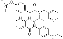 structure of CAS# 473719-41-4, AMG 487;N-[(1R)-1-[3-(4-Ethoxyphenyl)-3,4-dihydro-4-oxopyrido[2,3-d]pyrimidin-2-yl]ethyl]-N-(3-pyridinylmethyl)-4-(trifluoromethoxy)benzeneacetamide