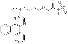 structure of CAS# 475086-01-2, Selexipag;2-[4-[(5,6-Diphenylpyrazin-2-yl)(isopropyl)amino]butoxy]-N-(methylsulfonyl)acetamide; ACT 293987; NS 304