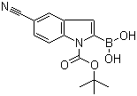 structure of CAS# 475102-15-9, 1-Boc-5-Cyanoindole-2-boronic acid;N-tert-Butoxycarbonyl-5-cyano-1H-indole-2-boronic acid
