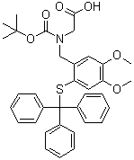N-[[4,5-Dimethoxy-2-[(triphenylmethyl)thio]phenyl]methyl]-N-[(1,1-dimethylethoxy)carbonyl]glycine molecular structure (CAS 475113-75-8)