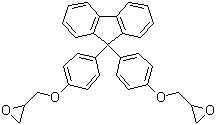 structure of CAS# 47758-37-2, 9,9-Bis[4-(glycidyloxy)phenyl]fluorene;2,2'-[9H-Fluoren-9-ylidenebis(4,1-phenyleneoxymethylene)]bis-oxirane; 9,9-Bis[4-(2-glycidyloxyethyl)phenyl]fluorene