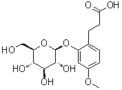 结构式 CAS# 477873-63-5, 2-O-beta-D-葡糖基氧基-4-甲氧基苯丙酸