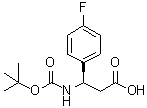 结构式 CAS# 479064-94-3, (betaR)-beta-[[叔丁氧羰基]氨基]-4-氟苯丙酸