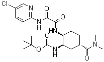 结构式 CAS# 480452-36-6, [(1R,2S,5S)-2-[[2-[(5-氯吡啶-2-基)氨基]-2-氧代乙酰基]氨基]-5-(二甲基氨基羰基)环己基]氨基甲酸叔丁酯