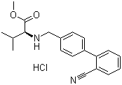 结构式 CAS# 482577-59-3, N-[(2'-氰基[1,1'-联苯]-4-基)甲基]-L-缬氨酸甲酯盐酸盐