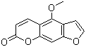 structure of CAS# 484-20-8, Bergapten;5-Methoxypsoralen; 4-Methoxy-7H-furo[3,2-g]chromen-7-one