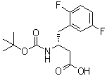 structure of CAS# 486459-98-7, (R)-3-[((tert-Butoxy)carbonyl)amino]-4-(2,5-difluorophenyl)butanoic acid;(3R)-3-[(tert-Butoxycarbonyl)amino]-4-(2,5-difluorophenyl)butanoic acid