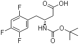 结构式 CAS# 486460-00-8, Boc-(R)-3-氨基-4-(2,4,5-三氟苯基)丁酸; (3R)-N-叔丁氧羰基-3-氨基-4-(2,4,5-三氟苯基)丁酸