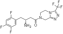 structure of CAS# 486460-32-6, Sitagliptin;(3R)-3-Amino-1-[3-(trifluoromethyl)-5,6,7,8-tetrahydro-1,2,4-triazolo[4,3-a]pyrazin-7-yl]-4-(2,4,5-trifluorophenyl)butan-1-one