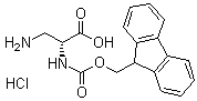 structure of CAS# 487027-89-4, 3-Amino-N-[(9H-fluoren-9-ylmethoxy)carbonyl]-D-alanine monohydrochloride