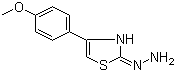 structure of CAS# 4871-25-4, 4-(4-Methoxyphenyl)-2(3H)-thiazolone hydrazone