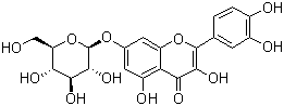structure of CAS# 491-50-9, Quercetin-7-glucoside;Quercetin-7-O-beta-D-glucopyranoside